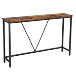 VASAGLE Console, Slim Sofa Living Room, Hallway Table, Easy Assembly, Rustic Brown LNT020B01, Wood material: alloy steel, Charcoal Grey, Ink Black, 120x23x74cm