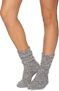 BAREFOOT DREAMS THE COZYCHIC HEATHERED WOMEN'S SOCKS, Graphite/White, One Size