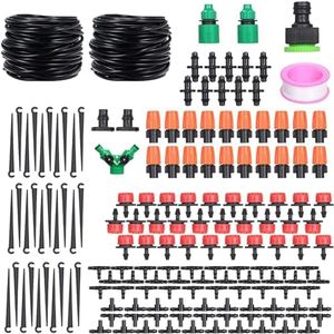 30m Drip Irrigation Kit, DIY Saving Water Automatic Micro Drip Irrigation System for Garden, Greenhouse, Flower Bed, Patio, Lawn