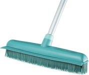 Leifheit Supra Broom, Rubber Broom, Ideal for Sweeping Pet Hairs, Broom for Indoors or Outside, Wash Clean, Sweeping Broom, 35 cm width, Telescopic Ajustable Handle 80 - 140 cm