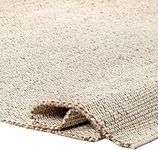 S & L Homes Jute Cotton Hand Woven Natural Farmhouse Area Rug for Living Room Bedroom Kitchen Hallway Entryway- Rustic Vintage Bohemian Decor - (3' x 5' Natural)