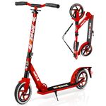 Hurtle Two Wheel Scooter for Teens, Smooth Gliding Kick Scooter for Adults w/Adjustable Height for Ages 8+, Portable All Terrain Scooter w/Carry Straps, Easy to Fold
