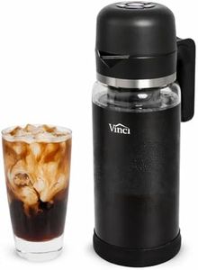 VINCI Express Cold Brew, Electric Cold Brew Coffee Maker in 10 Minutes, Glass Carafe, 3 Brew Strength Settings & Cleaning Cycle, Easy to Use & Clean 1.4 Liters Push Button Control