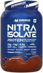Bigmuscles Nutrition Nitra Isolate [1kg, Rich Chocolate] | 32g Protein | 10g EAA | Whey Protein with ProHydrolase Enzyme Tech. For Faster Absorption | Improved Strength, Faster Recovery & Muscle Building