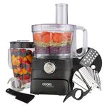 Cooks Professional Food Processor 1000W | Multifunctional Kitchen Chopper & Blender for Chopping Slicing Grating Kneading Blending | 2L Mixing Bowl & 1.8L Blender Jug | Black…