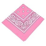 Boolavard 100% Cotton, Packs of 1, 6 or 12 Bandanas with original Paisley pattern | Choice of Coloured Headwear Scarf Neck Wrist Wrap Band Head Tie-up (Pink)