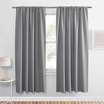 PONY DANCE Blackout Curtain Panels 84 inches Length - Thermal Insulated Privacy Room Divider Drapes for Doorway Closet Storage Room Patio Door Bedroom,W 70 x L 84, Silver Grey, 2 Panels