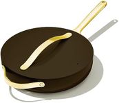 Caraway Nonstick Ceramic Sauté Pan with Lid (4.5 qt, 11.8") - Non Toxic, PTFE & PFOA Free - Oven Safe & Compatible with All Stovetops (Gas, Electric & Induction) - Black