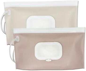 Wipe Dispenser,2-Pack Portable Refillable Wipe Container,Reusable Travel Baby Wipes Dispenser, Waterproof and Dustproof(Blush Pink & Cream)