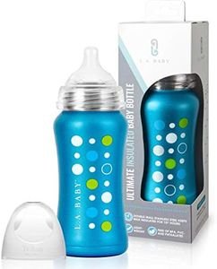 Ultimate Stainless Steel Baby Bottle 9oz Insulated Baby Bottle | Insulate Milk for 10+ Hours | Non-Toxic Food-Grade Stainless Steel & Food-Grade Silicone Slow Flow Nipple | Leak-Free Design - Blue