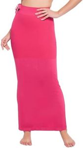 Clovia Women's Petticoat Style Saree Shapewear with Drawstring/Naada (SW0048P14_Dark Pink_L)