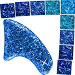 zetpo 100 pcs Cat Nail Caps | Cat Claw Covers | with Adhesives and Applicators (5X Blue Glitter Shades, S)