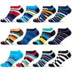 WeciBor Men's Cool Colorful Ankle Socks Novelty Funny Casual Low Cut Sock 12 Pack