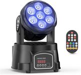 105W Moving Head Wash 7X15 LED Stage Disco Light, RGBW LED DJ Light with Auto/Remote/DMX512 Control Modes for DJ Disco Bar Party Ballroom Halloween Christmas