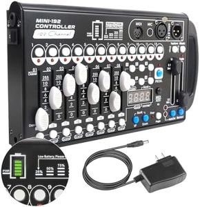 Battery Dmx Controller with Midi, Portable Dmx Controller for Moving Head Lights, Dmx 192 Controller Lighting Console, Dmx512 Controller with Built-in Battery
