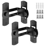 90 Degree Flip Barn Door Lock, Protect Privacy - Security Gate Latch, Hook Lock Latch for Barn, Garden, Bathroom, Outdoor, Garage, Window, Sliding Door（2 Black）