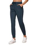 CRZ YOGA Women's Stretch Drawstring Sweatpants Joggers Trousers Casual Travel Pants with Pockets - 28" True Navy 10