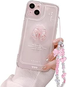 Ownest Compatible for iPhone 13 Cute 3D Pink Bowknot Slim Clear Aesthetic DesignWomen Teen Girls Camera Lens Protection Phone Cases Cover, (CB1322-13)