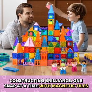 Science Kidz Magnetic Tiles Set – 100 Piece Educational Building Blocks
