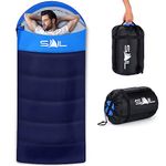 SAIL XL Sleeping Bag Extra Wide for Big & Tall Person 3-4 Season 2.7KG 400GSM Winter & Cool Weather Lightweight,Waterproof Indoor & Outdoor Use for Adults for Hiking, Backpacking and Camping - Blue