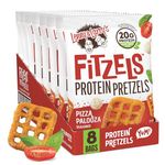 Lenny & Larry's Pizza Palooza FITZELS- Savory Pretzel Snacks Incredibly Tasty High Protein, Salty, Vegan, Kosher 18 g's of Plant Based Protein 8 (eight) Bags, 3 oz Each