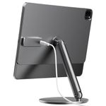 LULULOOK Magnetic Wireless Charging Stand for iPad Pro 13 inch M4 (2024) Only, 360°Adjustable Foldable ipad Stand for Desk, Aluminium Alloy Tablet Stand for iPad Pro 13" M4 (USB C Cable Included)