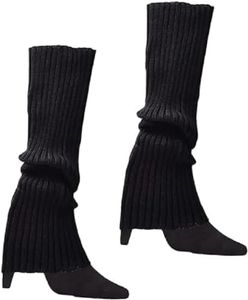 EZONEDEAl Knit Leg Warmers for Women 80s Dance Yoga Sports Cosplay Costume Party Accessory (BLACK)