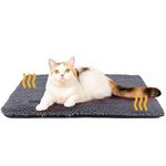 Self Warming Cat Bed Self Heating Cat Dog Mat 24 x 18 inch Extra Warm Thermal Pet Pad for Indoor Outdoor Pets with Removable Cover Non-Slip Bottom Washable (Dark Grey)