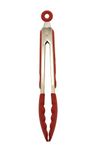 Starfrit Silicone and Stainless Steel Tongs - 9-Inch - Heat-Resistant - Red