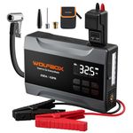 WOLFBOX Portable Car Jump Starter 2000A with Air Compressor for Car, 150PSI Tyre Inflator, 37Wh Battery Booster for Up to 5L Petrol Engine, 12V Jump Starter with Cables, Boost Mode & LED Light