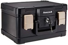 Honeywell Safes & Door Locks 30 Minute Fire Safe Waterproof Safe Box Chest with Carry Handle, Small, 1102 4.3 litre, Black