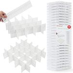 Flytianmy 40pcs Drawer Dividers Adjustable Drawer Storage Organizer for Clutter Kitchen Cutlery Dresser Makeup Tools Socks Can Help Tidy Office Desk Clinic Bedroom