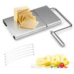 sinzau Cheese Slicer Stainless Steel Wire Cutter for Hard and Semi Hard Cheese Butter Sausage, 5 Wires Included