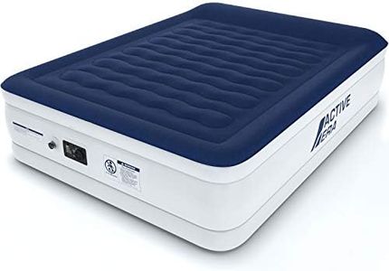Active Era Luxury Queen Size Air Mattress - Elevated Inflatable Double Air Bed, Electric Built-in Pump, Raised Pillow & Structured I-Beam Technology, 4 Minute Self Inflating Air Mattress, 22" Height