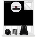 Magnetic Blackout Blinds 100% Blackout Shades Window Blackout Curtains for Any Windows | 300 x145cm | Cut to Any Size/Shape | 12X Magnetic Closure Fix on (Black)