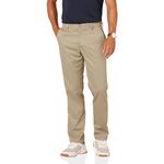 Amazon Essentials Men's Straight-Fit Stretch Golf Trousers, Khaki Brown, 36W / 30L