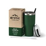 Arctic Tumblers 30 oz Tumbler Green Powder Coat with Straw