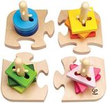 16pc Hape Creative Peg Puzzle Shapes Toddler Educational Wooden Toy Game 18m+