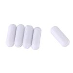 PTFE Magnetic Stirrer Mixer, Akozon 5pcs Magnetic Stir Bar, Stir Plate Magnet Stick Type-C White Color PTFE Stir Bar Laboratory Stirrer Flea Lab Spinner for Magnetic Mixer (C5*15mm)