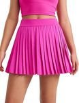 CRZ YOGA Girls Pleated Skirt with Shorts Tennis Athletic School Kids Teen Skorts with Pockets Hibiscus Purple Medium