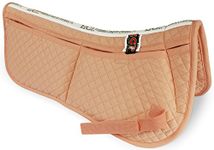 (Pale Peach) - ECP All Purpose Diamond Quilted Cotton English Half Saddle Pad Therapeutic Contoured Correction Support Memory Foam Pockets for Dressage, Jumping, Riding, Training, Eventing, Showing