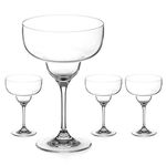 DIAMANTE Margarita Glasses Crystal Cocktail Glasses | Cocktail Glasses Set of 4 - ‘Auris’ Collection Undecorated Crystal – Gift Box of 4 Premium Margarita Glasses