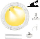 Misters for Patio Water Misting Cooling System,50FT(15M) RO Water Tubing,10 Filterable Brass Mist Nozzles and Adapter(3/4”) Kit for Garden Greenhouse Irrigation, Outdoor Umbrellas and Waterpark