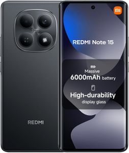 XIAOMI Redmi Note 15 Smartphone, 6GB+128GB, 6000mAh, 108MP Camera, 6.77" FHD+ Display, Black