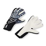 Mitre Impel Junior Goalkeeper Gloves | Shock Absorption | Extra Grip, Black/Grey, Size 6