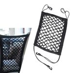 waswale 1 PC Car Back Seat Partition Storage Net, 10.2" x 11.4" Double Layer Coarse Net Stretchable Vehicle Space Divider with Lanyard, Anti-Fall Car Pet Barrier Net Accessory, for Cars (Black)