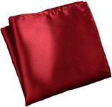 Flairs New York Gentleman's Essentials Weekend Casual White Pocket Square (Crimson Red [Silky Smooth])