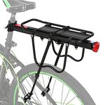 GOTOTOP Bike Cargo Rack Aluminum Alloy Mountain Bike Bicycle Rear Seat Luggage Shelf Rack Carrier Quick Release Luggage Carrier Racks 25kg Capacity