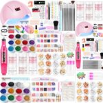 Acrylic Nail Kit,Acrylic Powder Set,Electric Nail Drill Set Polish Pen File Kit, Nail Lamp Manicure Dryer Lamp, Acrylic Nail 3D Art Manicure Supplies for beginners with everything