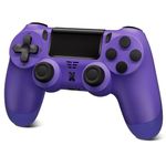 ARCELI Wireless Controller for PS-4, Controller Wireless for PS-4/Pro/Slim/PC, Bluetooth Gamepad Joystick with Dual Vibration Touch Panel 3.5mm Audio Jack Six-Axis (Purple)